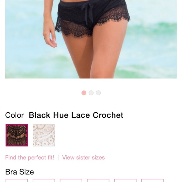 black lace swim shorts